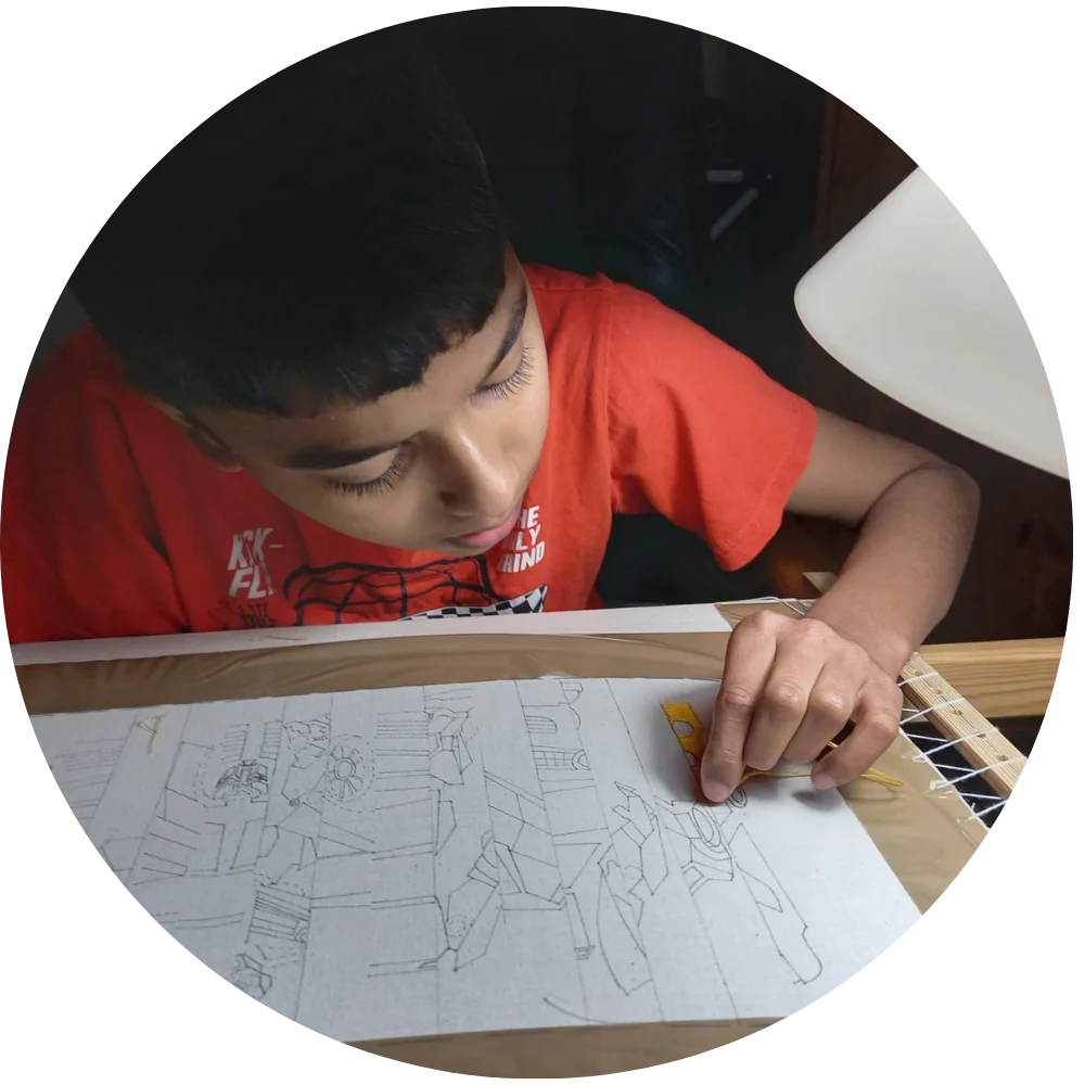 Tharan award-winning hand embroidery artist and National Embroidery Competition 2025 winner at NAYAM design studio